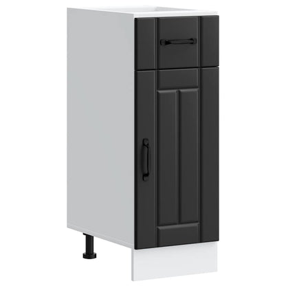 vidaXL Meuble bas de cuisine Lucca noir en bois d'ingénierie
