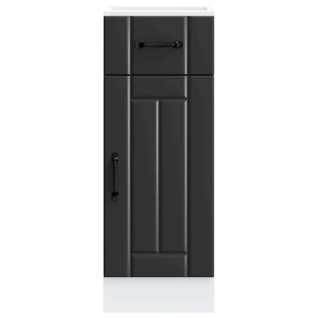 vidaXL Meuble bas de cuisine Lucca noir en bois d'ingénierie