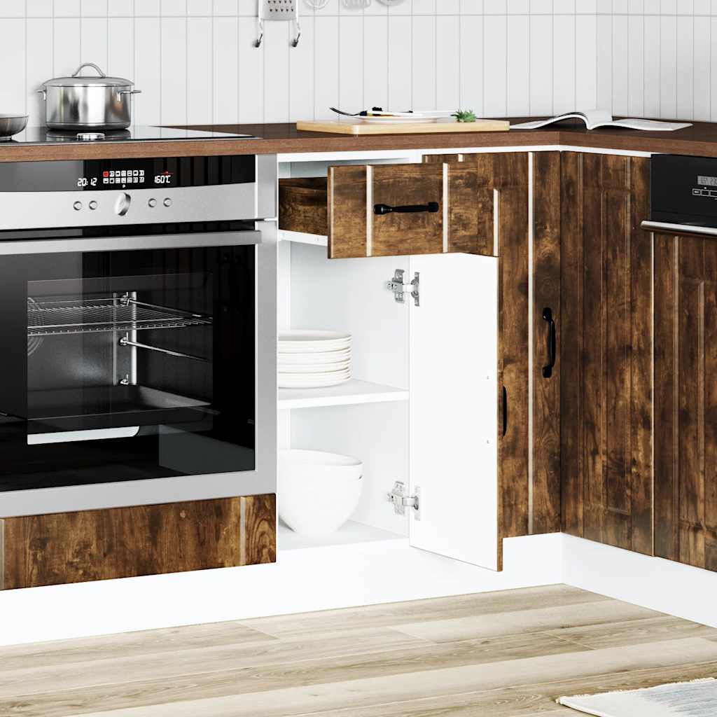 vidaXL Meuble bas de cuisine Lucca Chêne fumé Bois d'ingénierie