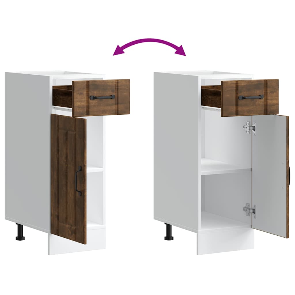 vidaXL Meuble bas de cuisine Lucca Chêne fumé Bois d'ingénierie