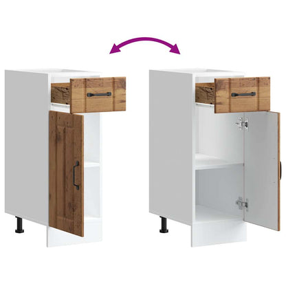 vidaXL Küchen-Unterschrank Lucca Altholz-Optik Holzwerkstoff
