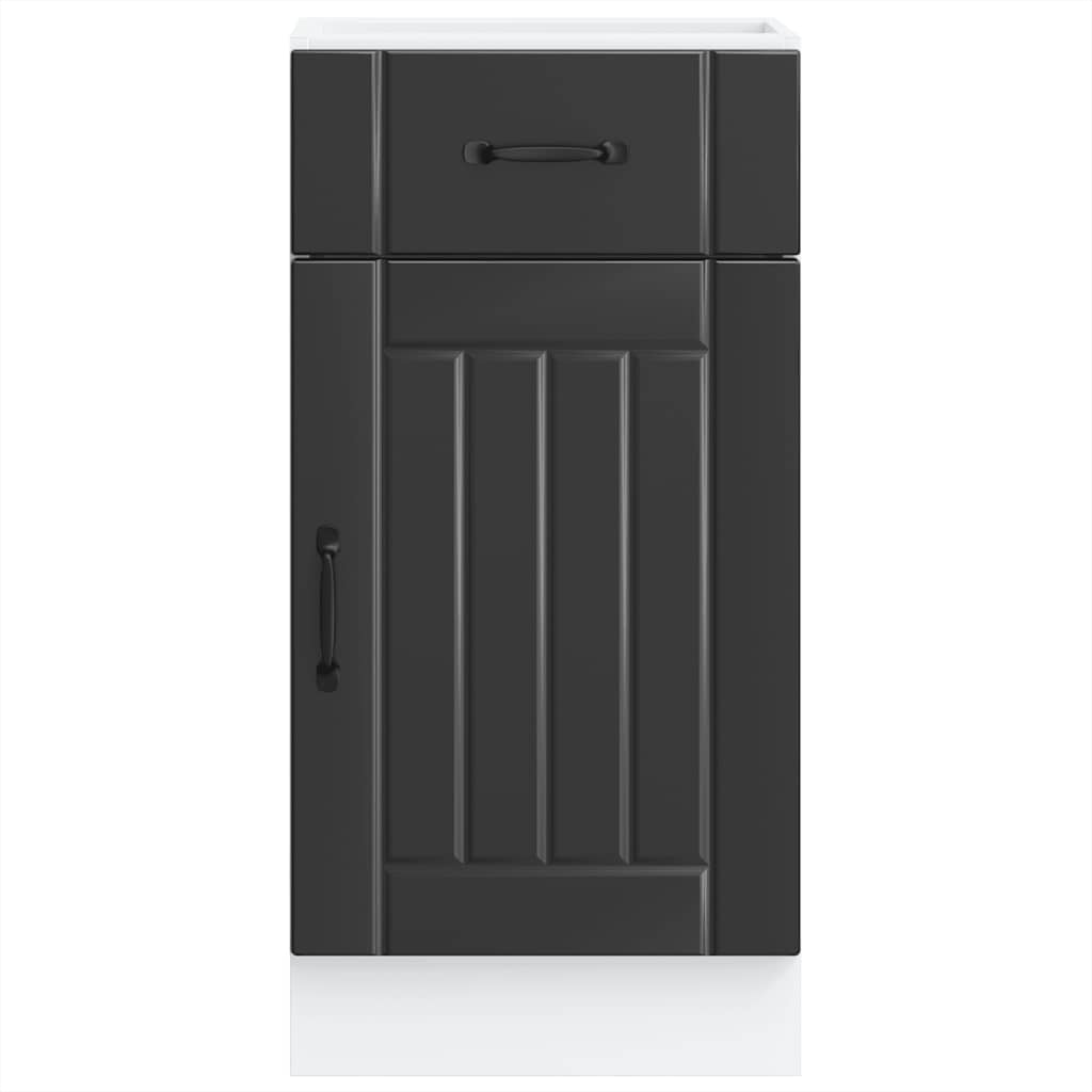 vidaXL Küchen-Unterschrank Lucca Schwarz Holzwerkstoff