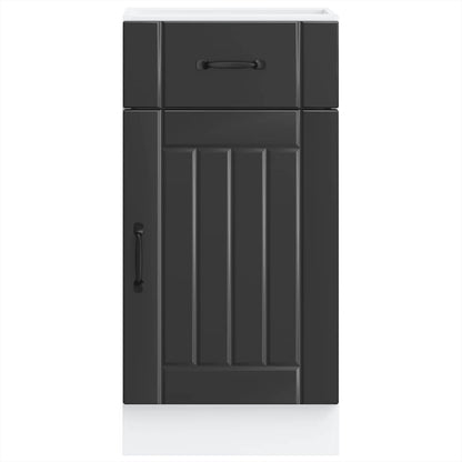vidaXL Küchen-Unterschrank Lucca Schwarz Holzwerkstoff
