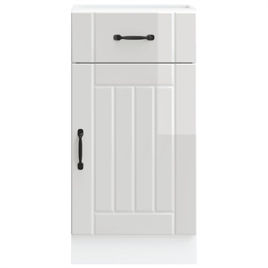 vidaXL Meuble bas de cuisine Lucca Blanc brillant Bois d'ingénierie