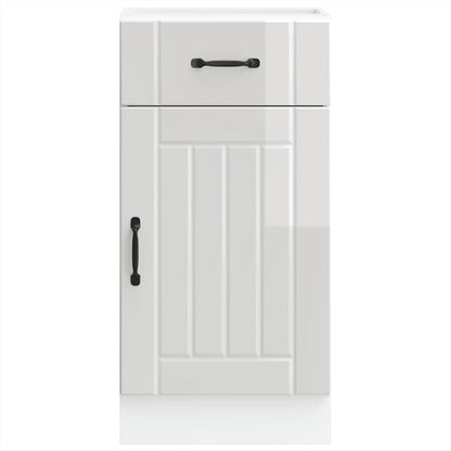 vidaXL Meuble bas de cuisine Lucca Blanc brillant Bois d'ingénierie