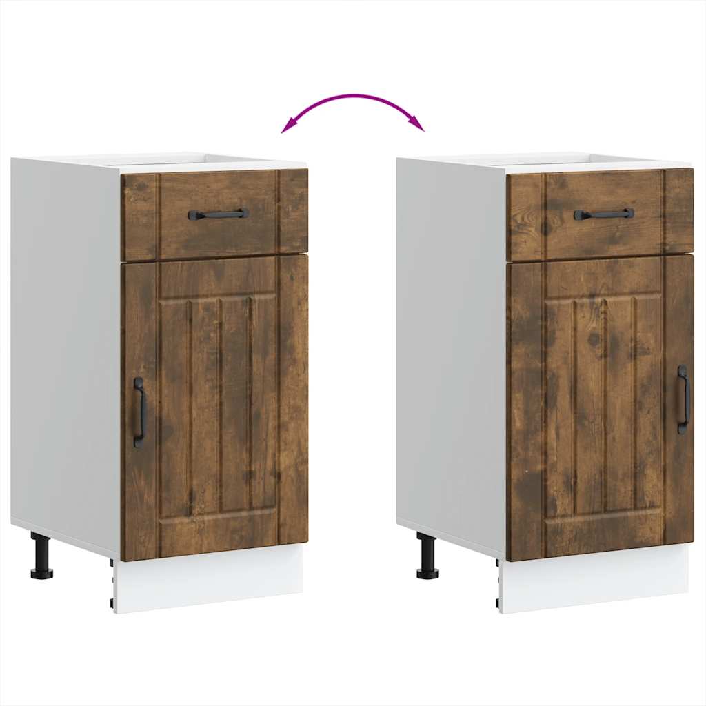 vidaXL Küchen-Unterschrank Lucca Räuchereiche Holzwerkstoff