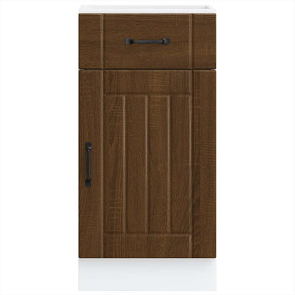 vidaXL Meuble bas de cuisine Lucca aspect chêne marron, bois d'ingénierie