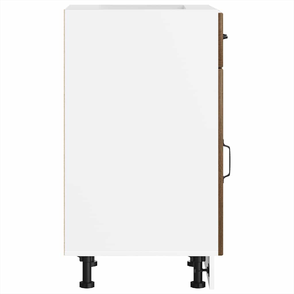 Küchen-Unterschrank Lucca Braun Eichen-Optik Holzwerkstoff