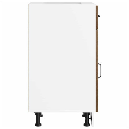 Küchen-Unterschrank Lucca Braun Eichen-Optik Holzwerkstoff