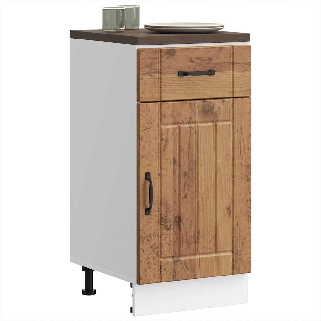 vidaXL Küchen-Unterschrank Lucca Altholz-Optik Holzwerkstoff