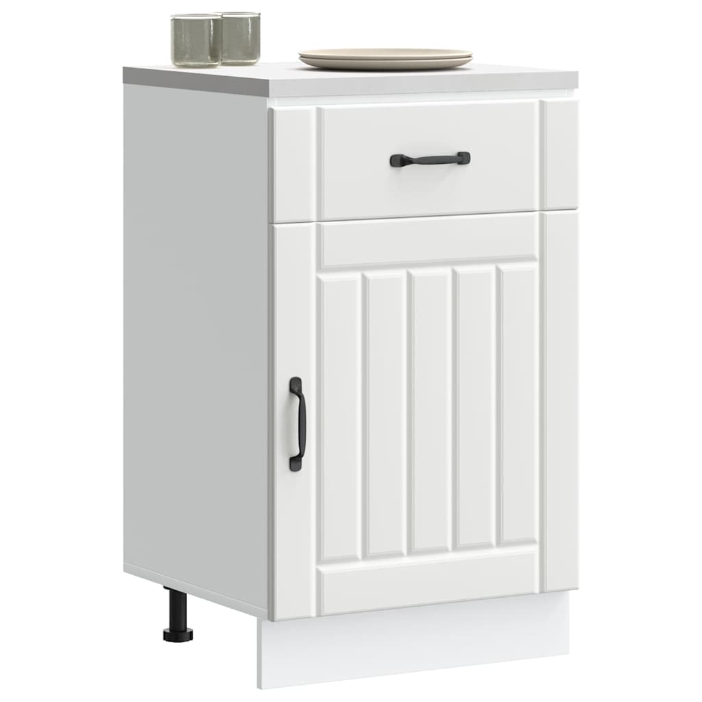 vidaXL Meuble bas de cuisine Lucca Blanc Bois d'ingénierie