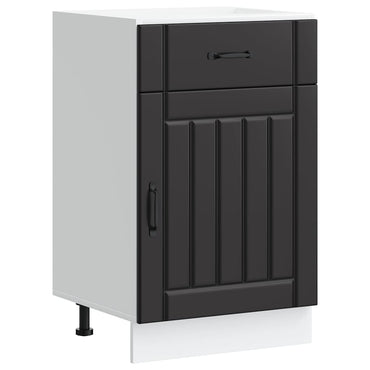 vidaXL Küchen-Unterschrank Lucca Schwarz Holzwerkstoff