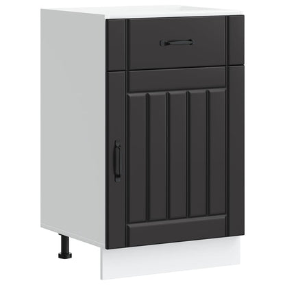 vidaXL Küchen-Unterschrank Lucca Schwarz Holzwerkstoff