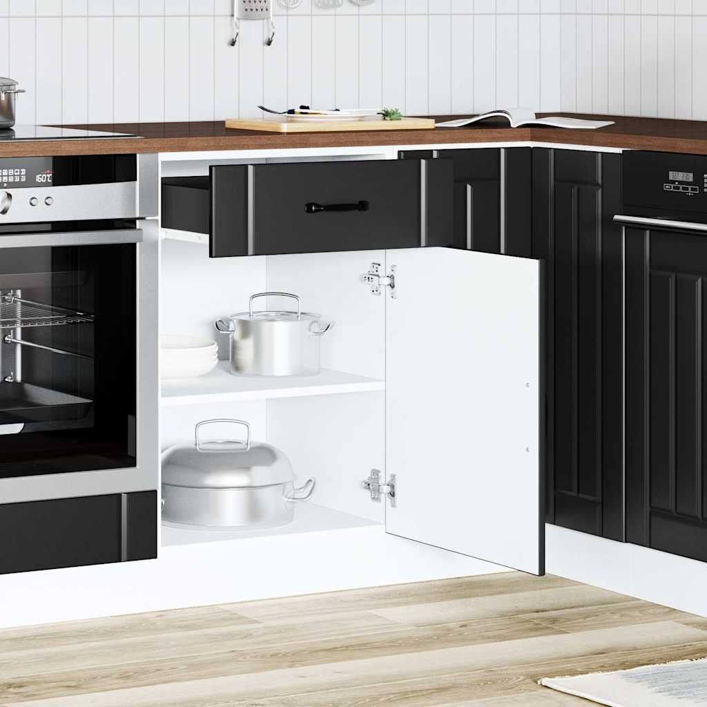 vidaXL Küchen-Unterschrank Lucca Schwarz Holzwerkstoff