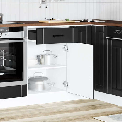 vidaXL Küchen-Unterschrank Lucca Schwarz Holzwerkstoff