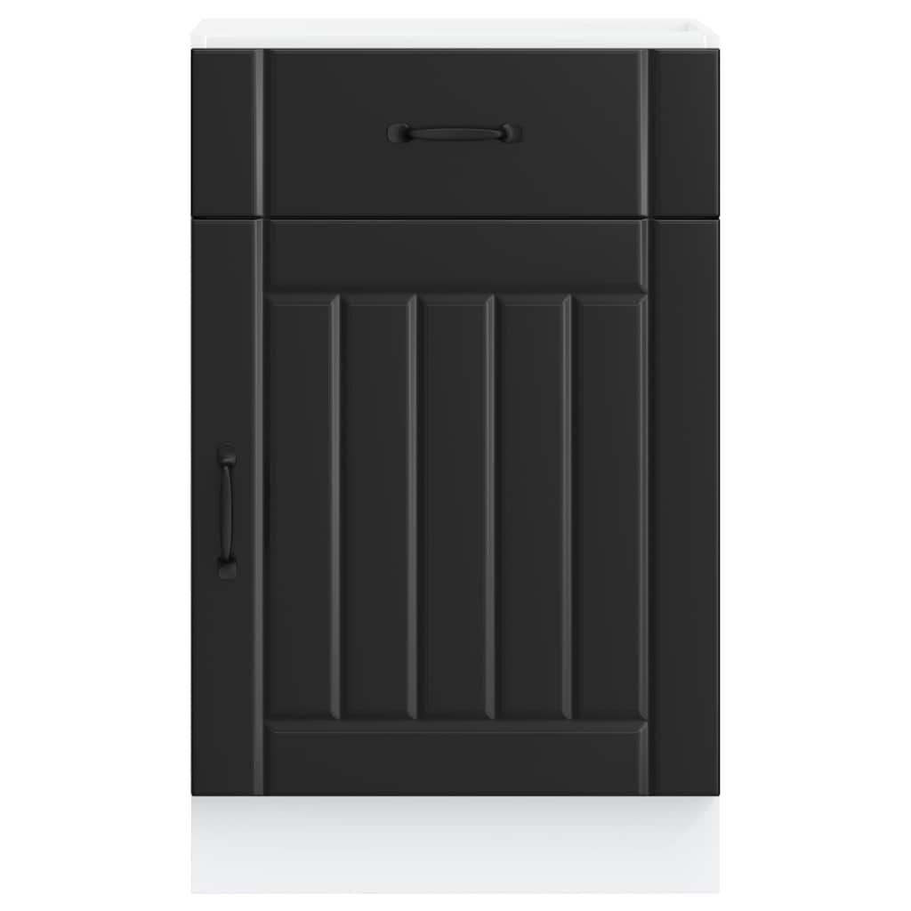 vidaXL Küchen-Unterschrank Lucca Schwarz Holzwerkstoff