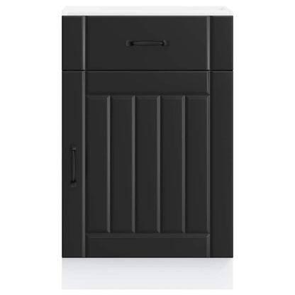 vidaXL Küchen-Unterschrank Lucca Schwarz Holzwerkstoff