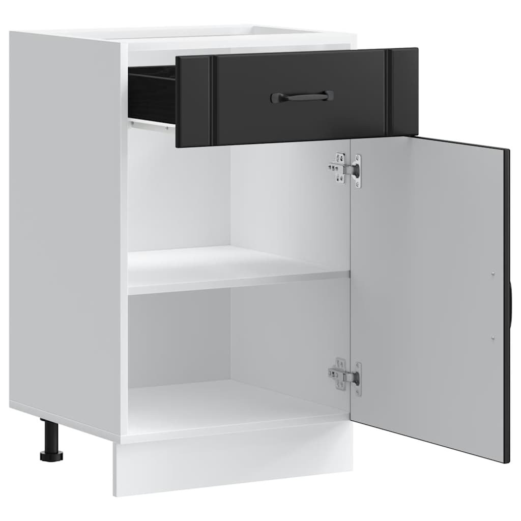 vidaXL Küchen-Unterschrank Lucca Schwarz Holzwerkstoff