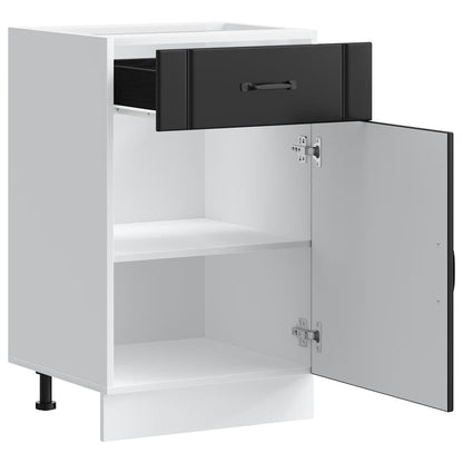 vidaXL Küchen-Unterschrank Lucca Schwarz Holzwerkstoff
