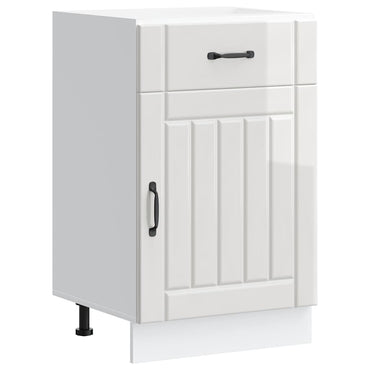 vidaXL Meuble bas de cuisine Lucca Blanc brillant Bois d'ingénierie