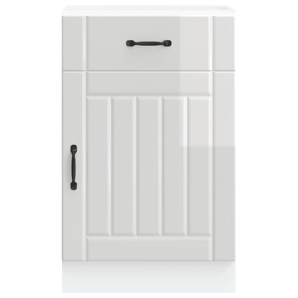 vidaXL Meuble bas de cuisine Lucca Blanc brillant Bois d'ingénierie