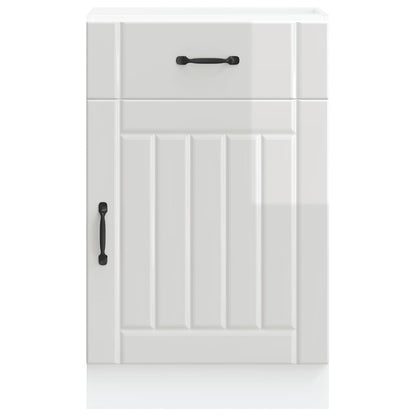 vidaXL Meuble bas de cuisine Lucca Blanc brillant Bois d'ingénierie