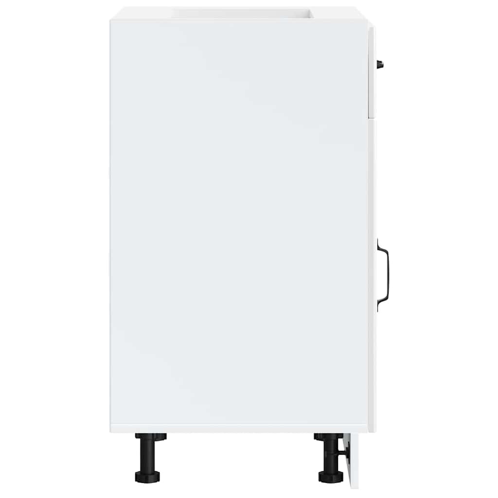 Küchen-Unterschrank Lucca Hochglanz-Weiß Holzwerkstoff