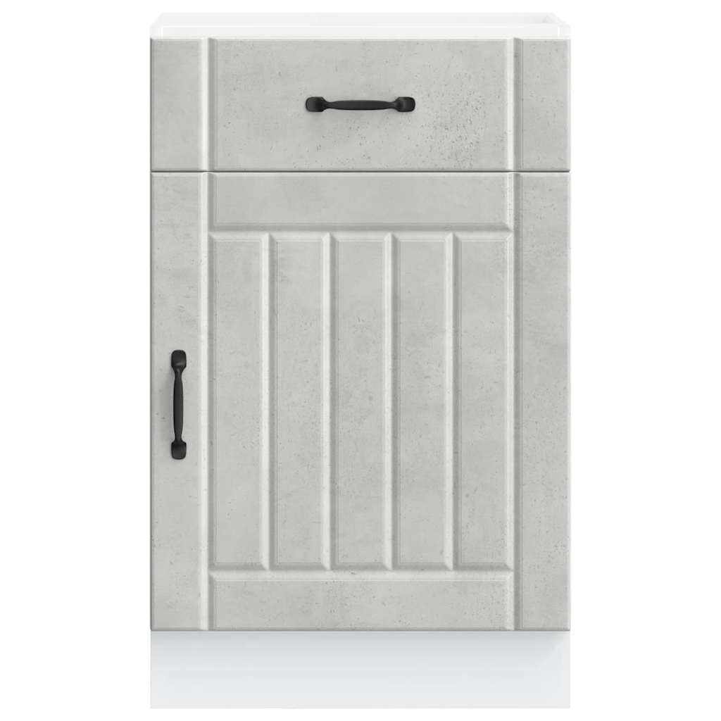 vidaXL Meuble bas de cuisine Lucca Gris béton Bois d'ingénierie