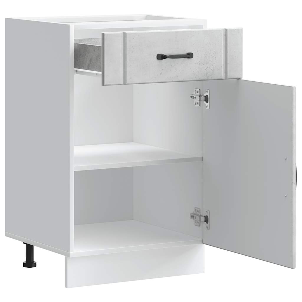 vidaXL Meuble bas de cuisine Lucca Gris béton Bois d'ingénierie