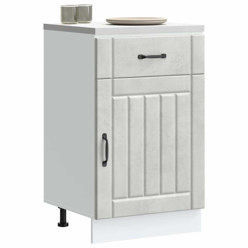 vidaXL Meuble bas de cuisine Lucca Gris béton Bois d'ingénierie