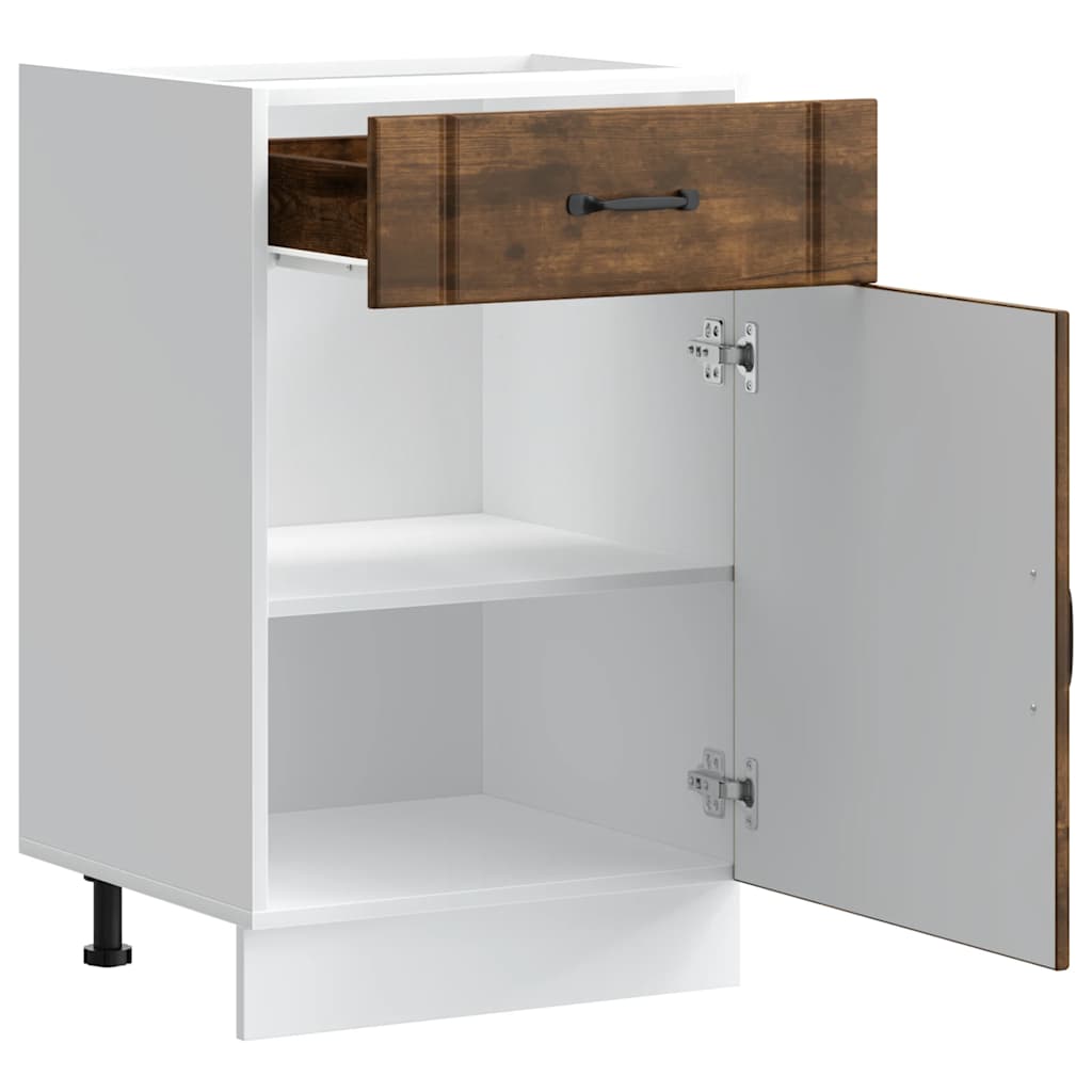 vidaXL Küchen-Unterschrank Lucca Räuchereiche Holzwerkstoff
