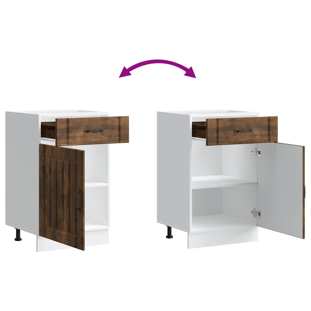 Küchen-Unterschrank Lucca Räuchereiche Holzwerkstoff