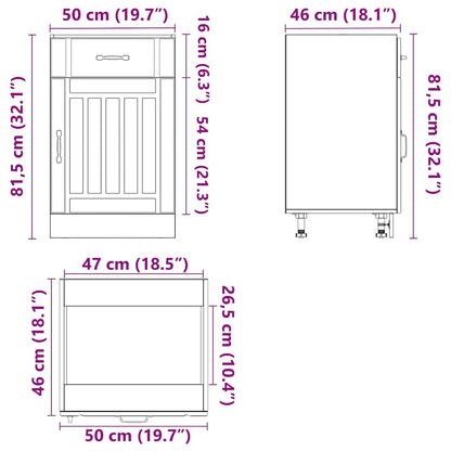 Küchen-Unterschrank Lucca Räuchereiche Holzwerkstoff