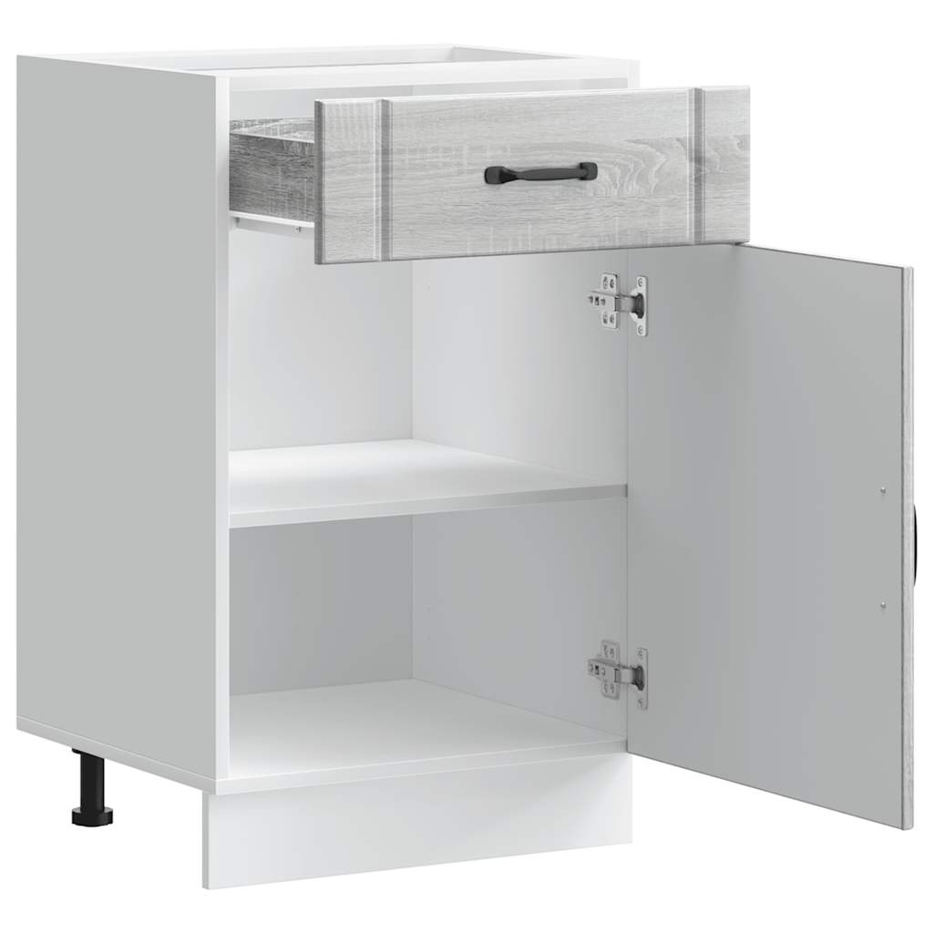 vidaXL Meuble bas de cuisine Lucca Gris sonoma Bois d'ingénierie