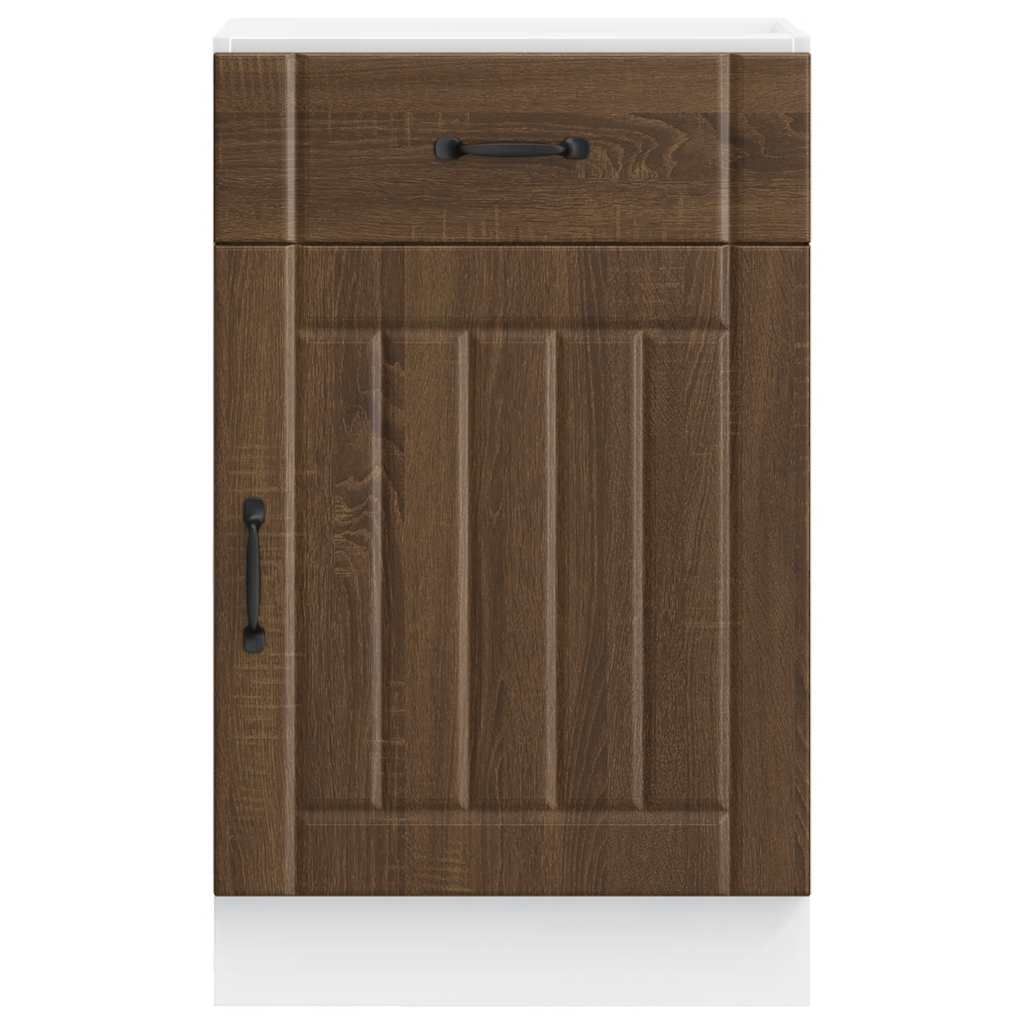 vidaXL Küchen-Unterschrank Lucca Braun Eichen-Optik Holzwerkstoff
