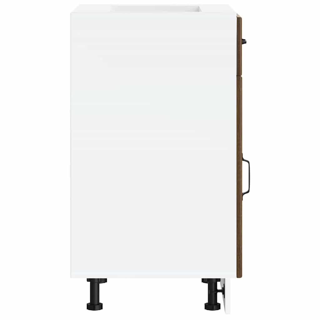 Küchen-Unterschrank Lucca Braun Eichen-Optik Holzwerkstoff