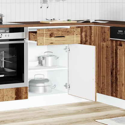 vidaXL Meuble bas de cuisine Lucca aspect bois recyclé bois d'ingénierie