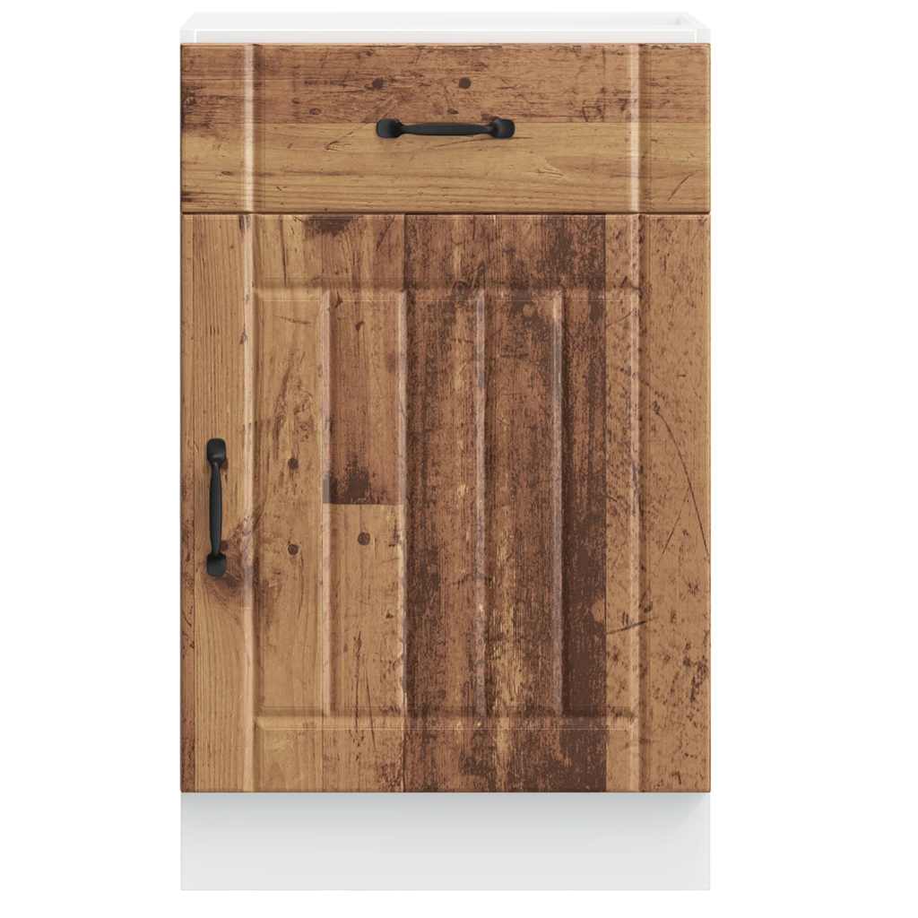 vidaXL Meuble bas de cuisine Lucca aspect bois recyclé bois d'ingénierie