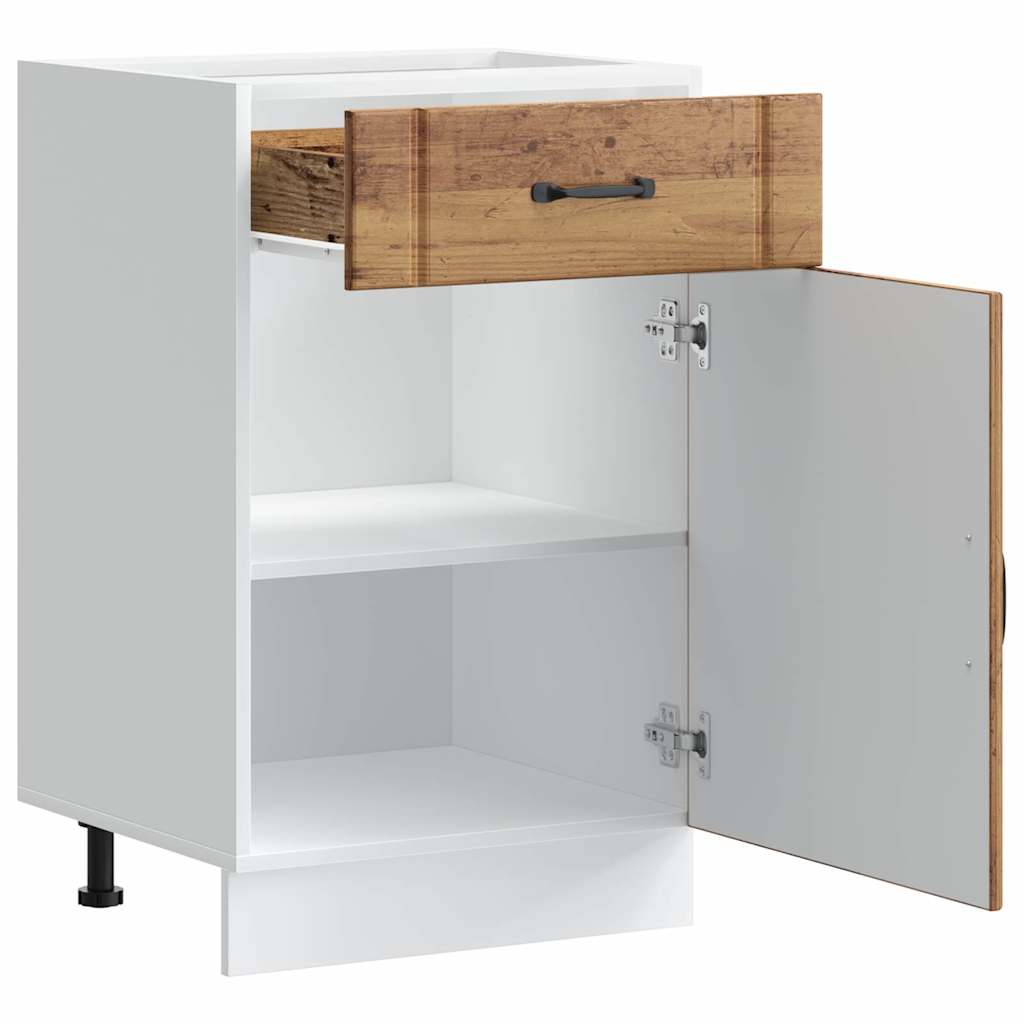 vidaXL Meuble bas de cuisine Lucca aspect bois recyclé bois d'ingénierie