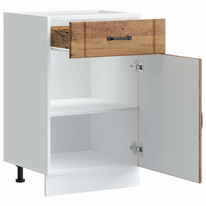 vidaXL Meuble bas de cuisine Lucca aspect bois recyclé bois d'ingénierie