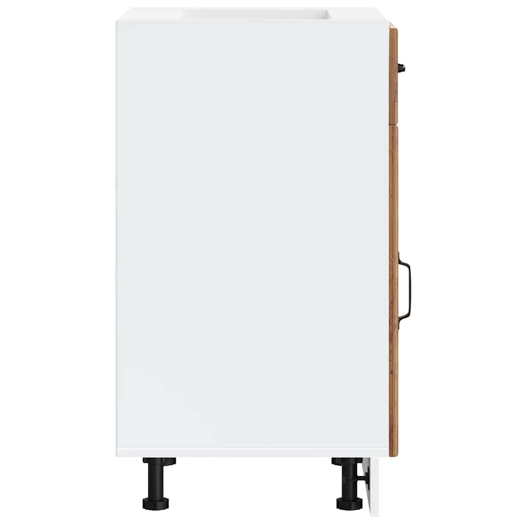 vidaXL Meuble bas de cuisine Lucca aspect bois recyclé bois d'ingénierie