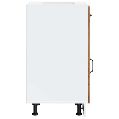 vidaXL Meuble bas de cuisine Lucca aspect bois recyclé bois d'ingénierie