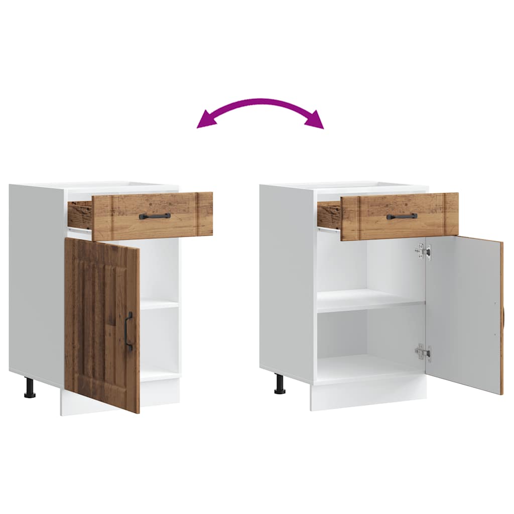 vidaXL Meuble bas de cuisine Lucca aspect bois recyclé bois d'ingénierie