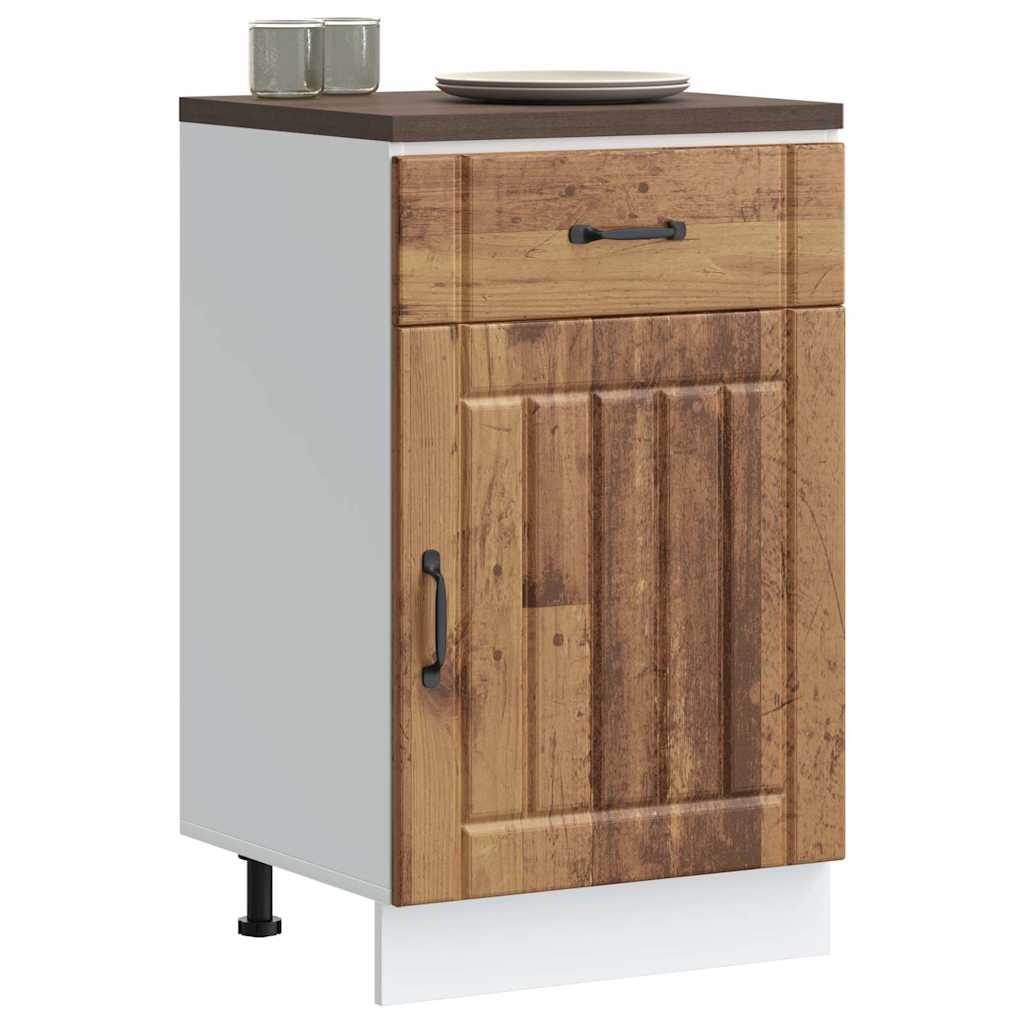 vidaXL Meuble bas de cuisine Lucca aspect bois recyclé bois d'ingénierie