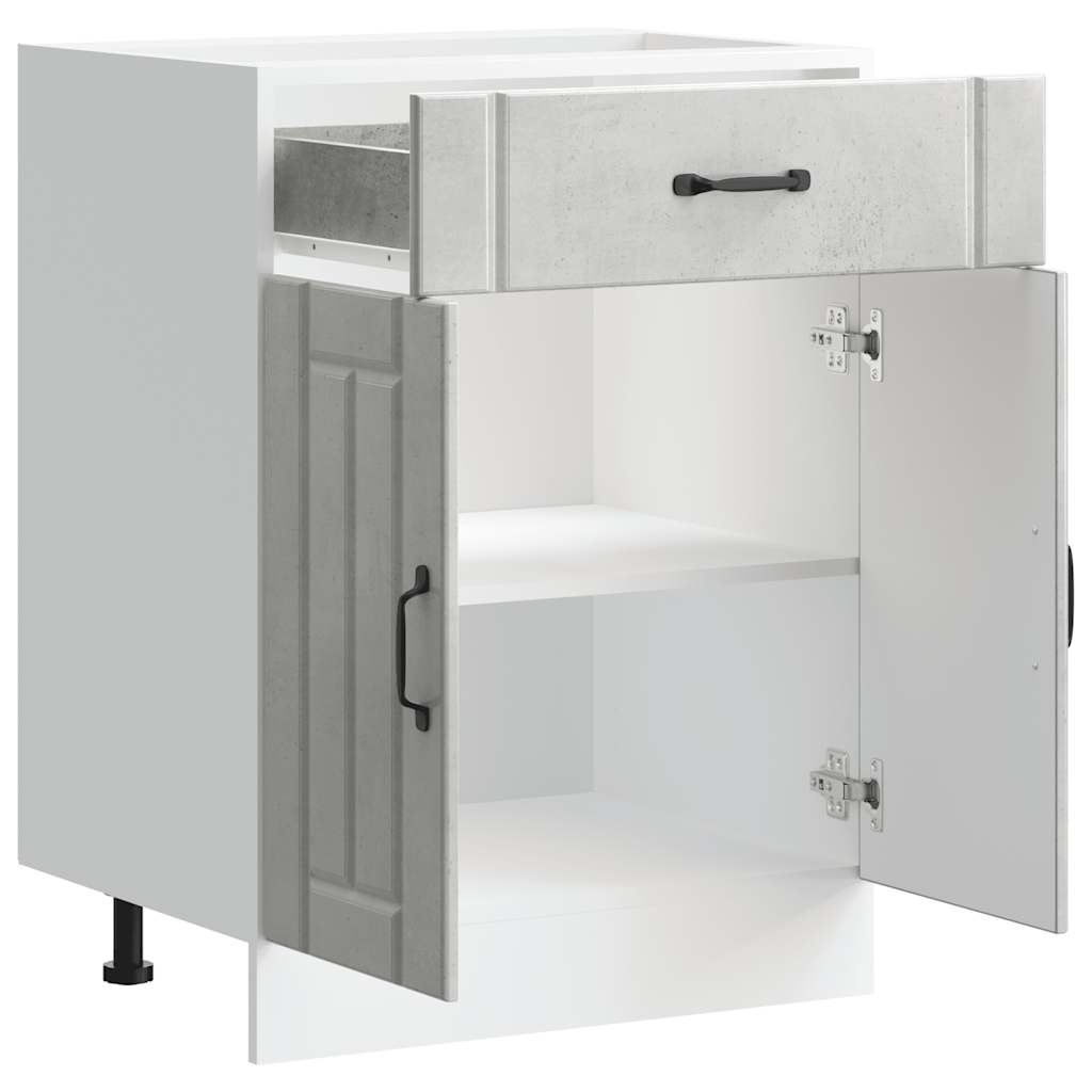 Küchen-Unterschrank Lucca Betongrau Holzwerkstoff