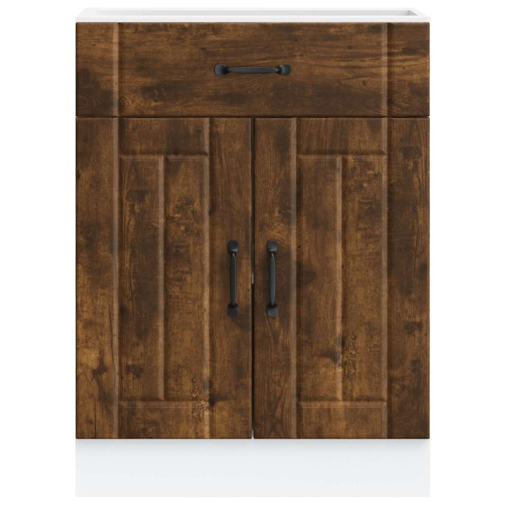 vidaXL Küchen-Unterschrank Lucca Räuchereiche Holzwerkstoff