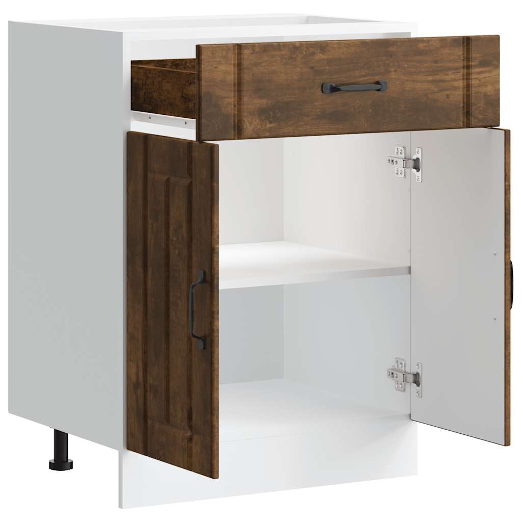 vidaXL Küchen-Unterschrank Lucca Räuchereiche Holzwerkstoff