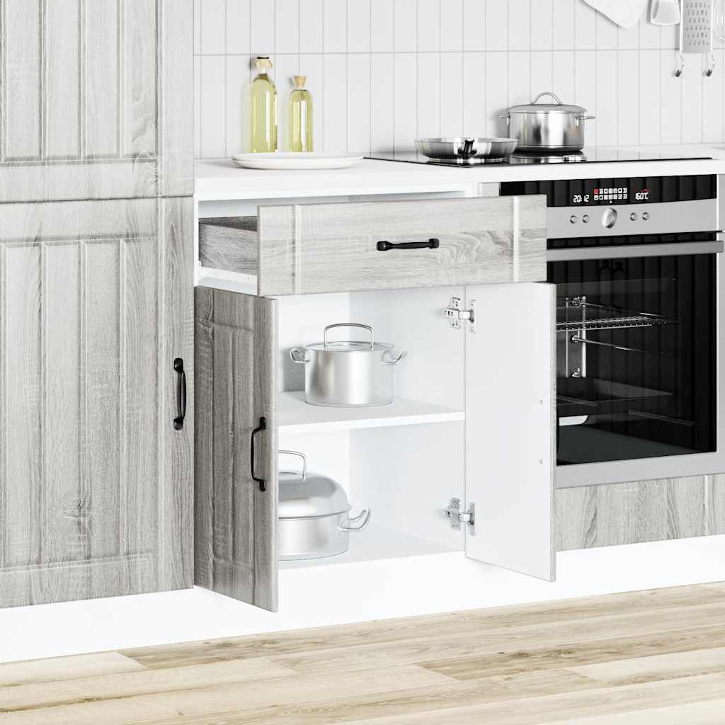 vidaXL Küchen-Unterschrank Lucca Grau Sonoma Holzwerkstoff