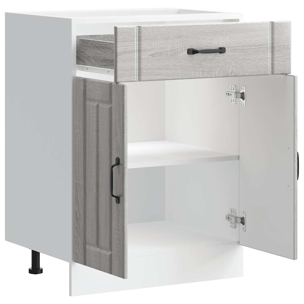 vidaXL Küchen-Unterschrank Lucca Grau Sonoma Holzwerkstoff