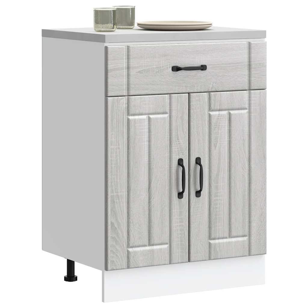 vidaXL Küchen-Unterschrank Lucca Grau Sonoma Holzwerkstoff